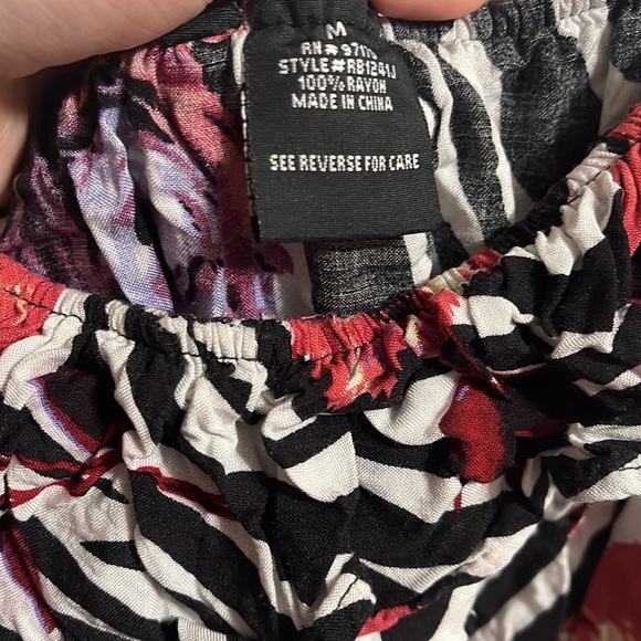 Strapless zebra print flower dress - Picture 4 of 6